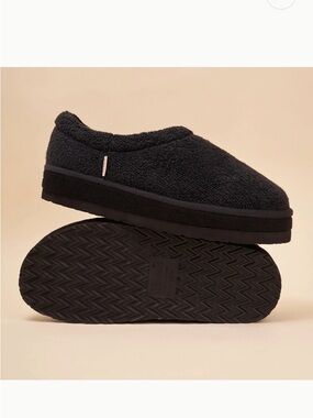 Brunch Puff XXL On A Platform Slipper House Shoe Terry Black Slip-On Clog size 8